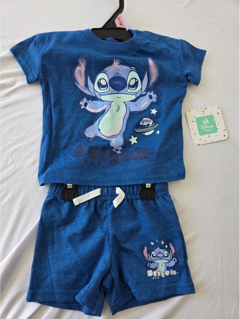Disney Baby Stitch 2-Piece Set for 0-3 Months - Blue Cotton Blend